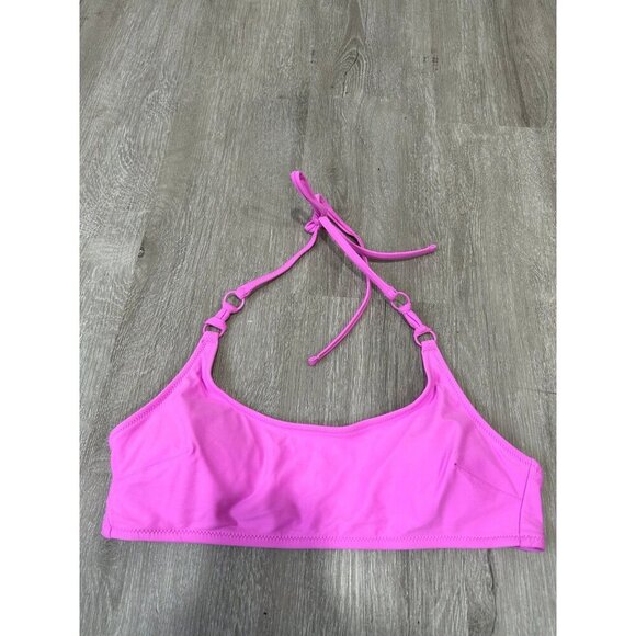 NWT Aerie Scoop Hot Pink Bikini Bathing Suit Swim Top Women’s Size Small - Picture 1 of 7